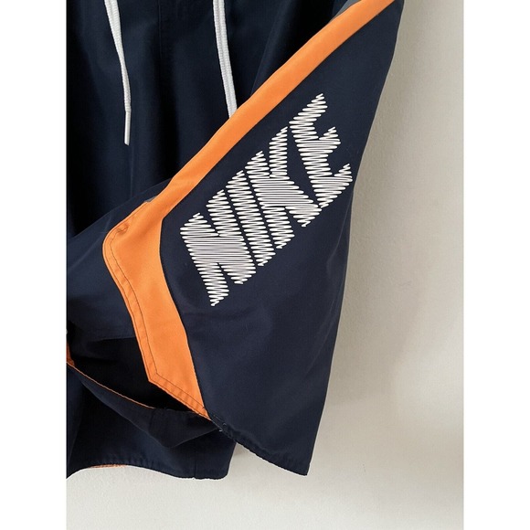 Nike Navy Blue Spell Out Logo Men’s Swim Trunks Size Medium - Picture 4 of 5